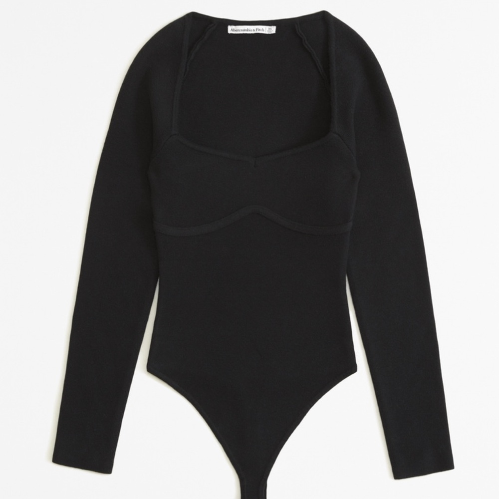 Abercrombie & Fitch Long Sleeve Sweetheart Sweater Bodysuit
